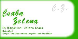 csaba zelena business card